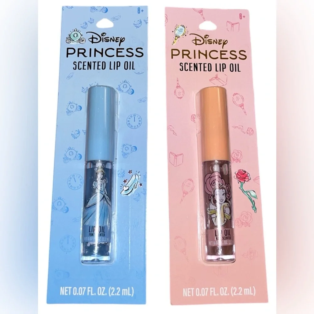 Set2👄Disney Princess Lip Oil Set - Blue and Pink